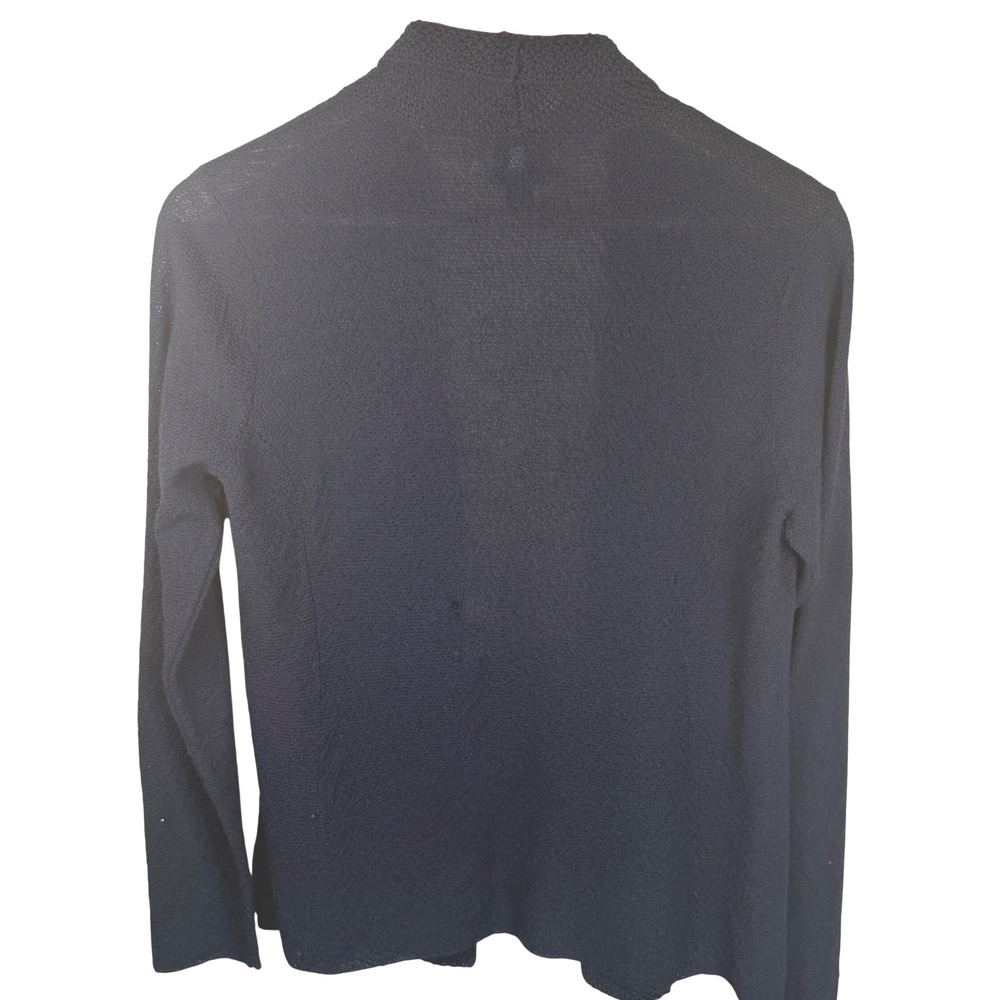 Eileen Fisher Cardigan Womens S Black 100% Wool Italian Yarn Old Money Career - Picture 9 of 9